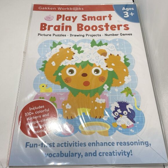 Gakken Play Smart Workbook Set Animal Picture Puzzlers 2+ & Brain Boosters 3+ - Picture 3 of 5